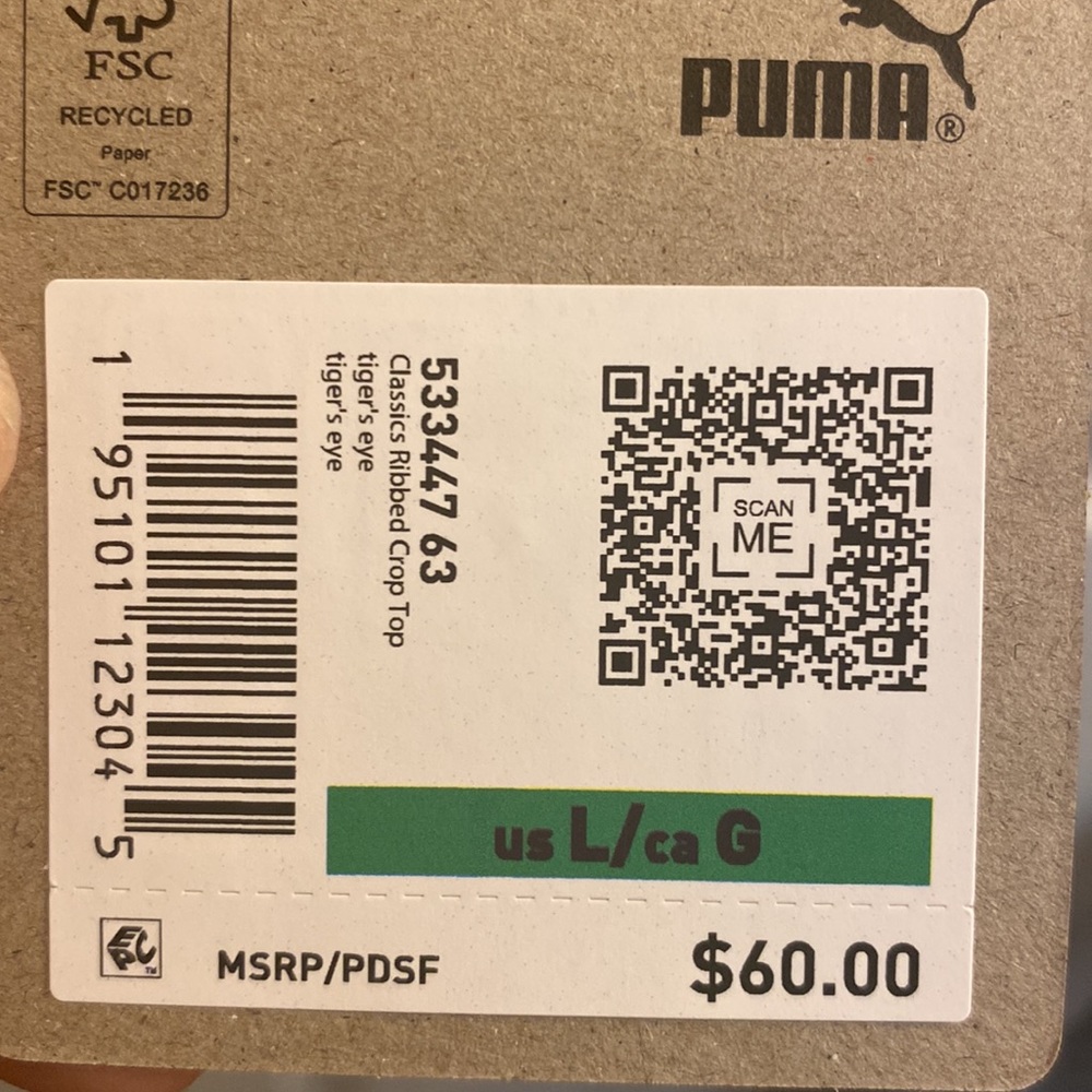 Puma Ribbed Crop Top - Picture 3 of 3